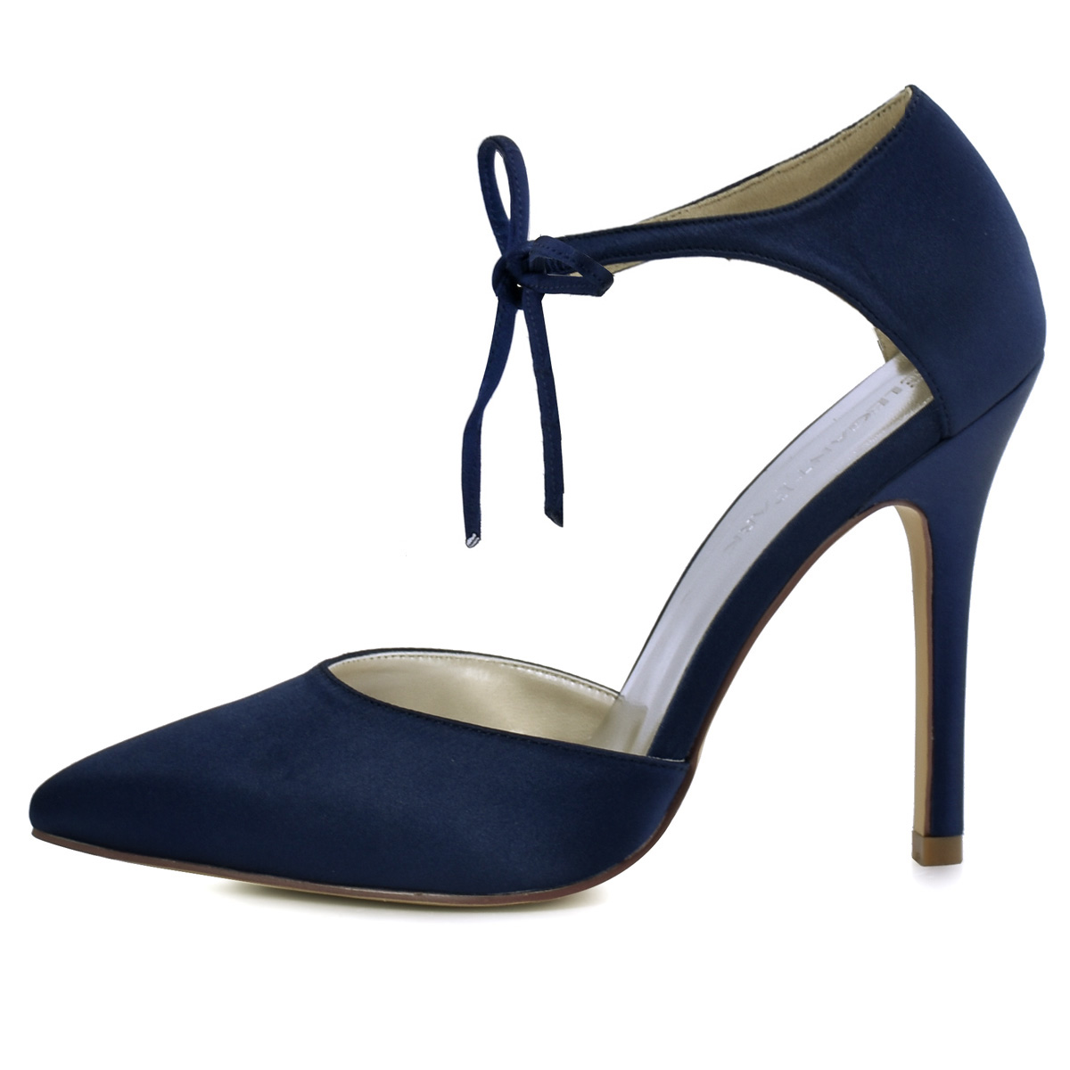 navy lace high heels